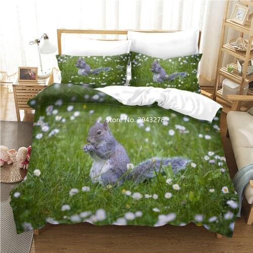 Cute Squirrels and Other Patterned Bedding Animals Down Quilt Covers Pillowcases Bedrooms Decorated for Children and Adults