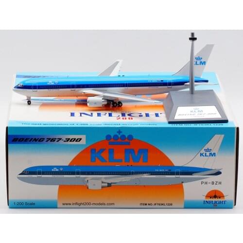 1:200 Alloy Collectible Plane INFLIGHT IF763KL1220 KLM Airlines Boeing B767-300ER Diecast Aircraft Jet Model PH-BZH With Stand