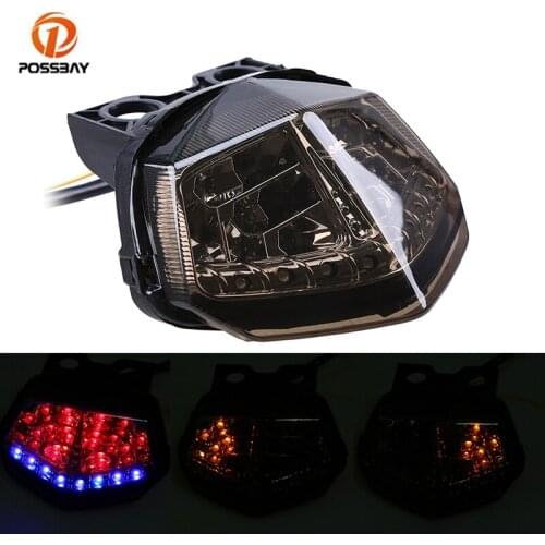 Motorcycle LED Taillight Motorbike Integrated Turn Signals Indicator Lamp Red Brake Light for Kawasaki Ninja 250R 2008- 2012
