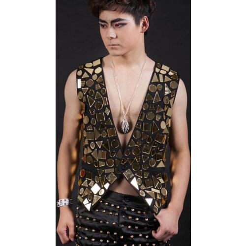 Singer stage Mirror mens vest men pullover 2020 brand roupas masculinas sexy tank 1 camisetas regatas masculinas 2XL