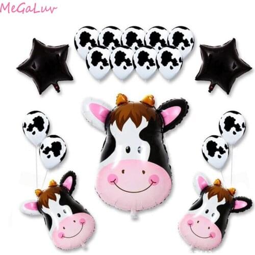 18pcs/Pack Animal Theme Party Balloon Tiger Zebra Cow Foil Ballon Kids Birthday Helium Baloon Baby Shower Decoration Supplies