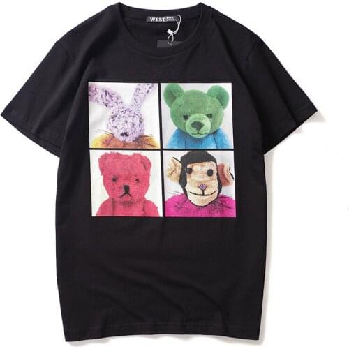 2020 New Punk High Men Fashion T Shirts animal dolls T-Shirt Hip Hop Skateboard Street Cotton T-Shirts Tee Top #J30