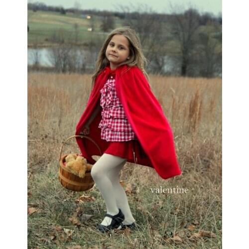 New Hooded Princess Snow White Little Red Riding Hood Inspired Costume Soft Cape Girl Toddler 3-6 Years Dress Up
