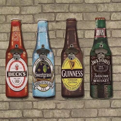 Retro Beer Opener Wall Mounted Wooden Simulation Modeling Bottle Openers Coffee Shop Wall Decoration Hanging Bar Restaurant