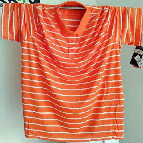Summer Men casual striped polo Shirts Short Sleeve plus size 8XL 10XL 11XL 12XL oversize Breathable simple loose tees 70 thin