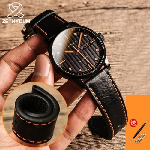 Genuine leather bracelet 20mm 22mm Italian cowhide watchband mens wristwatches band accessories for Mido- C-itizen