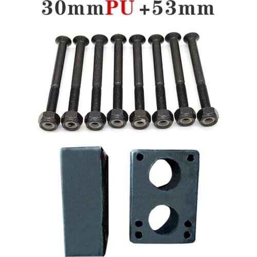 Rubber 30mm Rubber Gasket Riser Pads Skateboard +53mm Bolts 30mm Double Rocker