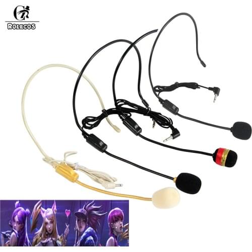ROLECOS Game LOL KDA Cosplay Microphone DIY Costume Headwear Akali Ahri Kaisa Evelynn Microphone LOL K/DA Cosplay Microphone