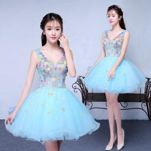 V-neck Quinceanera Dresses 2021 New Elegant Performance Dress Sweet Floral Print Party Prom Formal Gowns Plus Size Robe De Bal