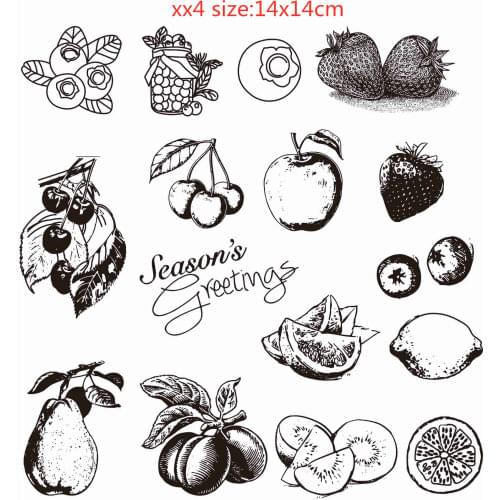 Fruit season pattern Stamp And metal die Scrapbooking Alphabet Stamp Embossing Craft Silicone Transparent Stampstampons