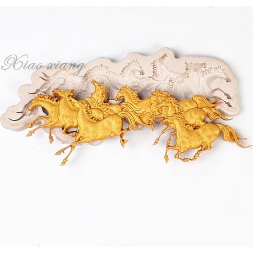 3D Horse Shape Silicone Cake Mold Bakeware DIY Silicone Mould For Chocolate Clay Fondant Cake Decorating Tools Paste Tools M1203