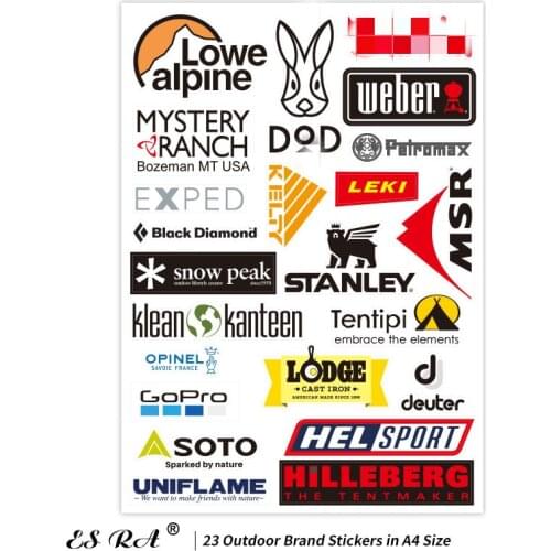 Camping Stickers Brand Outdoor Laptop Decals Logo Waterproof Vinyl Suitacase Pegatinas Notebook Pitcher Stationary Skateboard