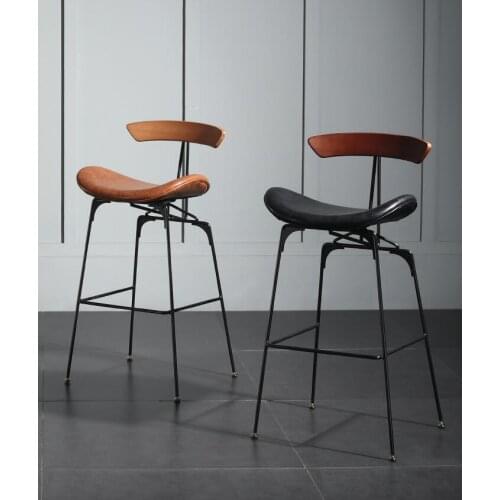 Nordic retro back bar chair household ant bar chair simple high chair iron high stool tea shop bar stool
