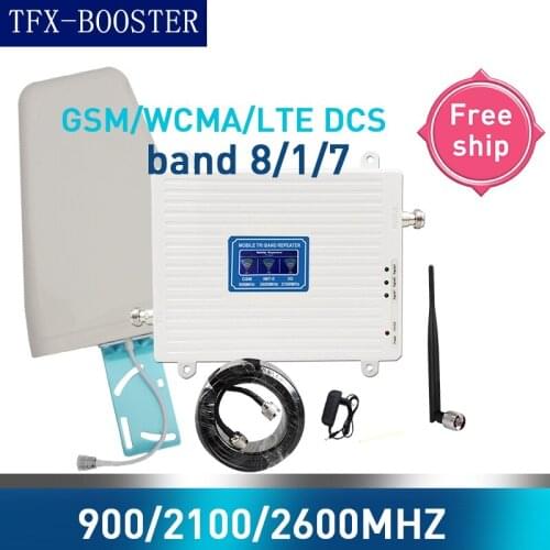 TFX-BOOSTER 900/2100/2600MHZ GSM WCDMA LTE Cell Phone Signal Booster Gain 70db 2G 3G 4G LTE 2600mhz Repeater Cell Phone Booster