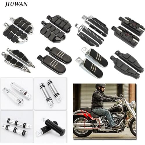 Motorcycle Engine Guard Foot Pegs Mount Footrest Fit for Harley Softail Dyna Glide Fat Boy Road King Sportster XL 883 1200