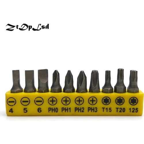 ZtDpLsd 10 PCS Precision Tool 1/4" Hex Shank Screwdriver Bit Professional Tools Cordless Screw 4 5 6 PH0 PH1 PH2 PH3 T15 T20 T25