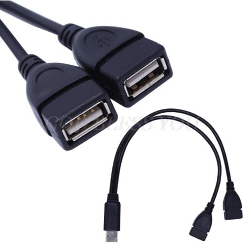 1Pc Cable HUB USB 2.0 Type A 1 Male To 2 Double Dual USB Female Y-Splitter Data Sync Charging Extension Cable Drop Shipping