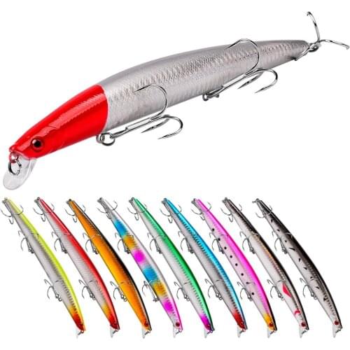HiUmi 10pcs 26g 18cm Plastic Minnow Fishing Lures Bass CrankBait Tackle(7.09 inch 0.92oz 10pcs)
