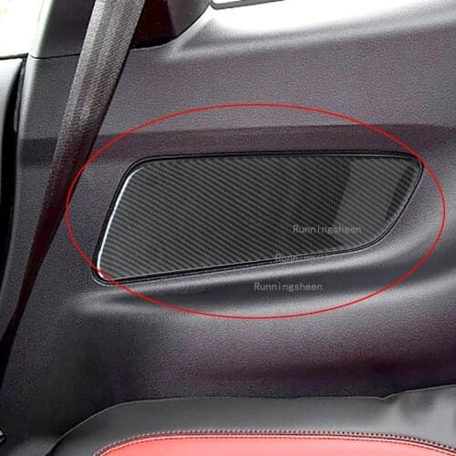 2 Piece Carbon Fiber Rear Car Door Panel Interior Decoration Fit for Ford Mustang 2015-2020 Left Drive Mustang Accessories