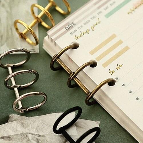 2 Pcs Metal Loose Leaf Binder Hinged Rings Album Scrapbook Clips Craft Photo Album Metal Ring Binder Stationery Office Supply