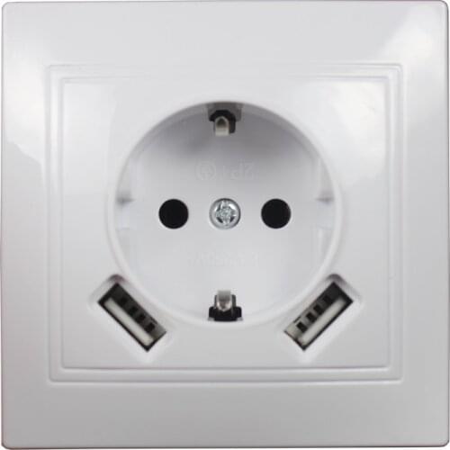 2020 USB Wall Socket Charger Free shipping 2 USB Port 5V 2A Usb Outlet Adapter Extension plug LM-01 TDM IEK