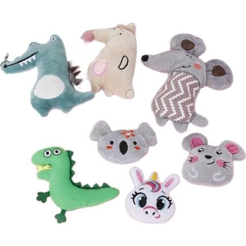 4Pcs/lot Cartoon Plush fabric patches,kawaii Unicorn/koala padded appliques,kid headwear,garments accessories,DIY materials