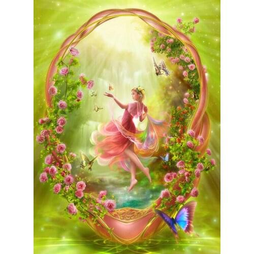 500 pieces The wooden puzzle Butterfly girl jigsaw puzzle white card adult childrens educational toys