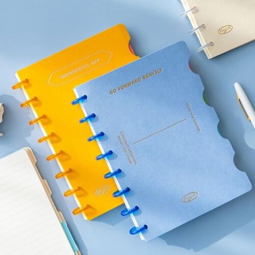 New Arrival 96 Sheets Button Type Notebook Diary Agenda Planner Line Paper With 4PCS Index School Stationery