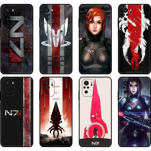 Black tpu Case For Xiaomi Redmi 9T Case Redmi Note 9T Note 10 Pro Case N7 Mass Effect
