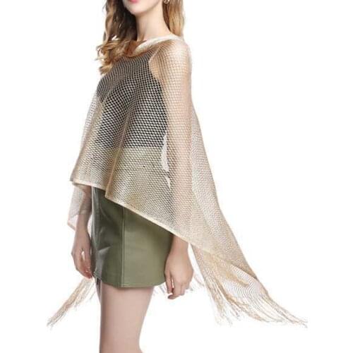 Long Shrugs For Women Bolero Stole Gold Silver Black Evening Dresses Wedding Shawls Wraps With Tassel Bridal Capes Ladies Scarf