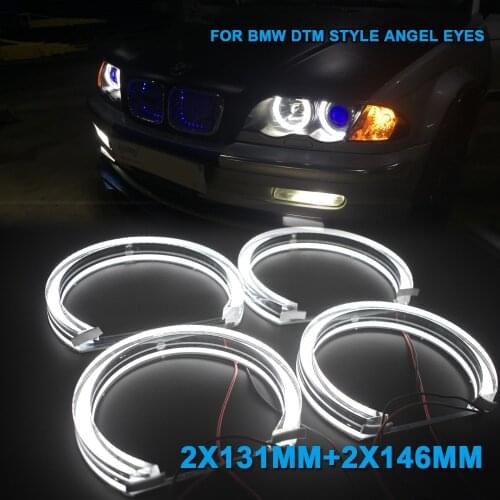 DTM LED Angel Eyes For BMW E46 E90 E91 non-projector Halogen Xenon Headlight Crystal Switchback Halo Lights Accessories
