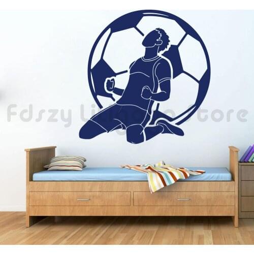 Etiqueta de la pared del fútbol de la pared del coche del fútbol de la habitación del niño juego del deporte Messi Ronaldo eF399