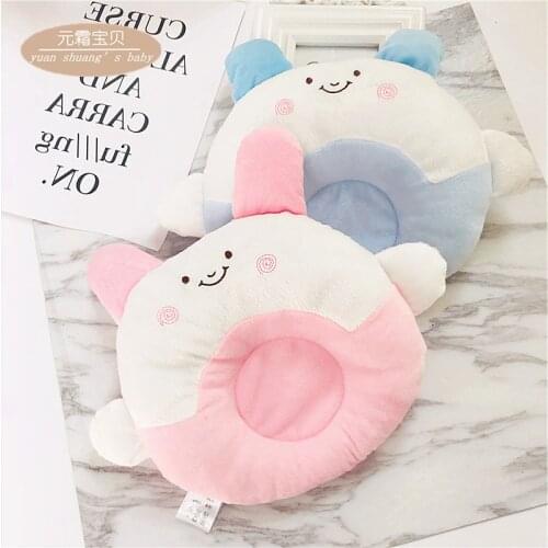 Cotton baby styling pillow anti-eccentric head newborn cartoon pillow velvet baby baby pillow cute rabbit