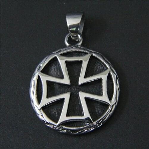 100% Personal Design Round Cross Pendant 316 Stainless Steel Fashion Fashion Black Biker Cool Pendant