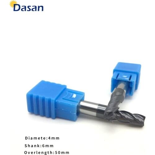 5pcs End Mill HRC50 4F D4*D6*50 Solid Tungsten Carbide Flat End Mill Straight Shank CNC Face Milling Cutter Tool for Steel