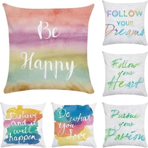 Colorful Letter Elegant Cushion Cover ChildrenS Decorative Pillows For Sofa Home Woven Linen Toss Pillow Cover Pillowcase CR035