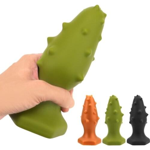 Massage Stimulaiton Liquid Silicone Anal Expansion Soft Thorn Beginner Games Anus Dilator Super Soft Large Anal Plug