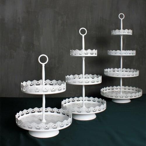 4 tiers cake stand metal white wedding cake tools for cupcake display plate party event home decoration bakeware Kitchen& bar