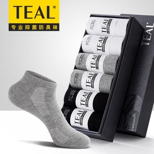 6pcs Mens socks deodorant sports cotton socks thin summer short tube 00141