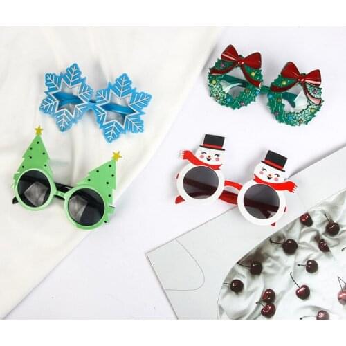 New Year Navidad 2022 Gift Christmas Elf Santa Claus Tree Reindeer Glasses Frame Christmas Decoration for Home Christmas Tree