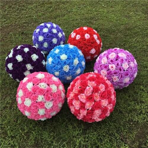 New 20cm Wedding Flower Ball Table Centerpiece Decoration Artificial Silk Rose Pomander Wedding Flowers Arrangement flower ball