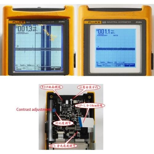 New lcd Compatible Display For FLUKE 123 124 125 matrix lcd display TABLET Digital For Fluke 43B