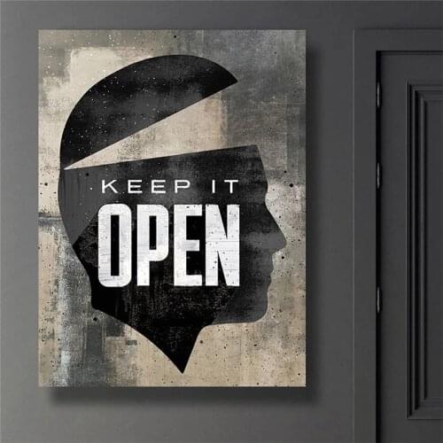 Poster Text Canvas Painting Keep It Open Motivational Quote Hustle Artwork Wall Canvas Art Decor Wall Art Picture for Home Decor