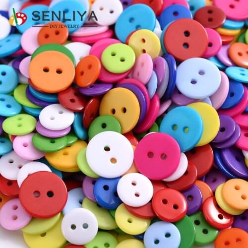 Four Sizes Resin Sewing Clothes Mixed Colors Buttons Scrapbooking Round 2Holes Decorative Resin Buttons For Apparel Accessories