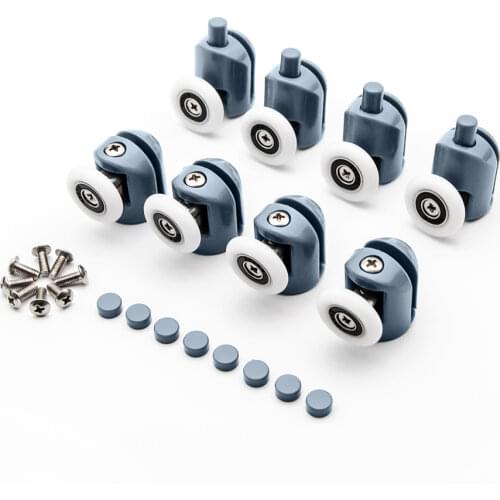 4pcs-8pcs/set 23/25mm Pop Up Pulley Wheels Brass Zinc Alloy Bearing Hardware Sliding Door Roller Shower Room Cabin Accessories