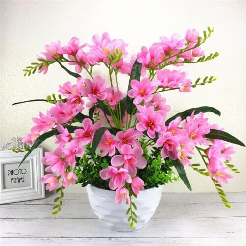 Silk Orchid Artificial Flowers DIY Artificial Orchid Fake Flowers Bouquet for Wedding Home party office Decoration flowers