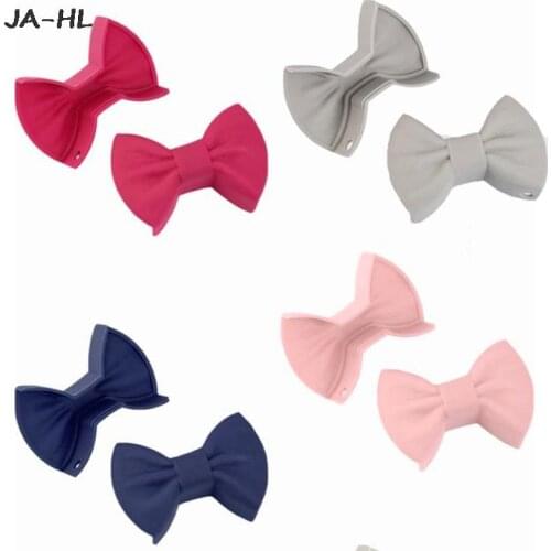 2pcs 9 x 6 x 3cm Bowknot Silicone Pot Holder Oven Mitts Pinch Grips Kitchen Tool Accessories