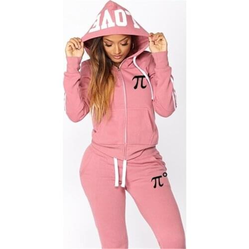 2020 Tracksuit Women Set Harajuku Clothes Letter Love Hooded Sweatshirt Zipper Hoodie Pants Two Piece Set jogging femme Suits