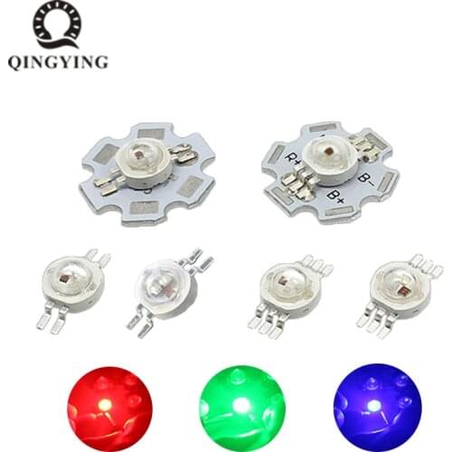 5pcs-20pcs 1W 3W LED RGB High power LED Lamp bulb 4pin 6pin 30mil 45mil Red Green Blue Chip stage lamp chips Excellent Quality