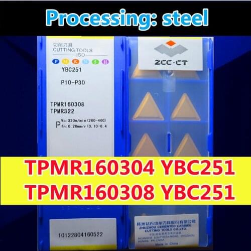 TPMR160304 TPMR160308 YBC251 100% original Zcc.ct Carbide insert Processing: steel 10pcs/set 20pcs/50pcs Free shipping